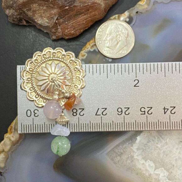 Carolyn Pollack Sterling Concho w/Multi Gemstone Beads Stud Earrings For Women - Picture 9 of 10